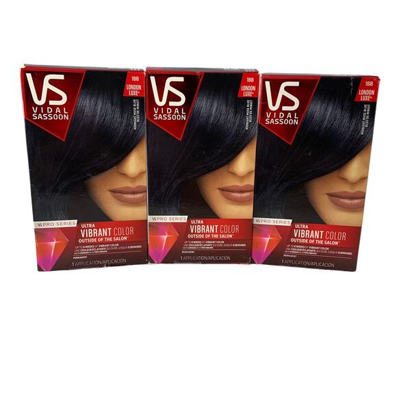 Lot of 3 Vidal Sassoon Permanent Hair Color 1BB London Luxe Midnight Muse Blue - Picture 1 of 4